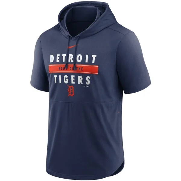 Detroit tigers nike home team short sleeve hoodie top Navy M