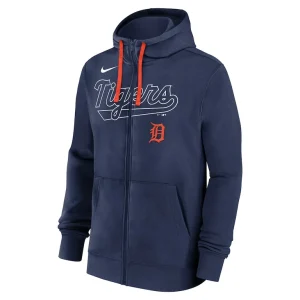 Detroit tigers nike knockout script full zip hoodie Navy M