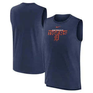Detroit tigers nike knockout stack exceed performance muscle tank top Navy