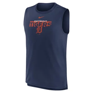 Detroit tigers nike knockout stack exceed performance muscle tank top Navy M