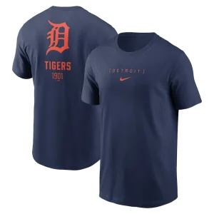 Detroit tigers nike large logo back stack t shirt Navy