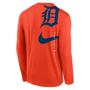 Detroit tigers nike large swoosh back legend performance t shirt Orange L