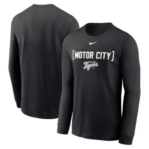 Detroit tigers nike local nickname long sleeve t shirt Black