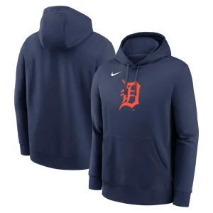 Detroit tigers nike logo club fleece pullover hoodie Navy