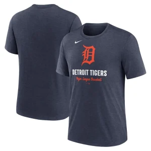 Detroit tigers nike logo tri blend t shirt Heather navy