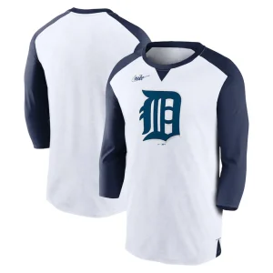 Detroit tigers nike rewind 34 sleeve t shirt Whitenavy