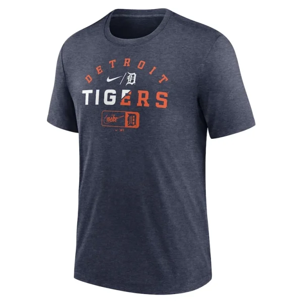 Detroit tigers nike rewind review slash tri blend t shirt Heather navy M