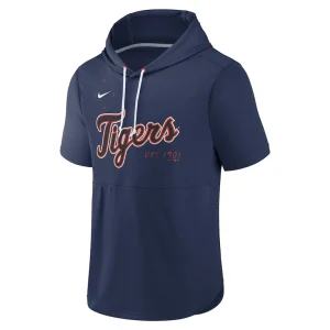 Detroit tigers nike springer short sleeve team pullover hoodie Navy M