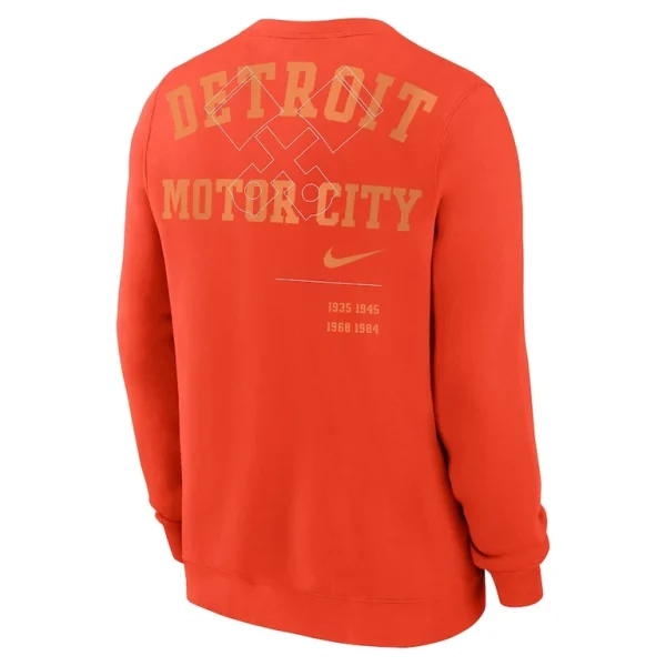 Detroit tigers nike statement ball game fleece pullover sweatshirt Orange L