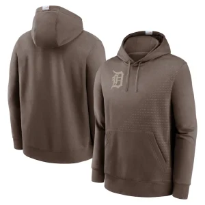 Detroit tigers nike statement pullover hoodie Light brown