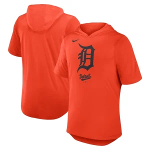 Detroit tigers nike tri blend hoodie t shirt Orange