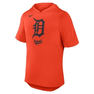 Detroit tigers nike tri blend hoodie t shirt Orange M