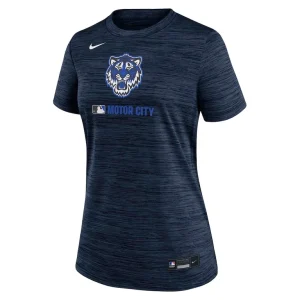 Detroit tigers nike womens authentic collection city connect velocity performance t shirt Navy S
