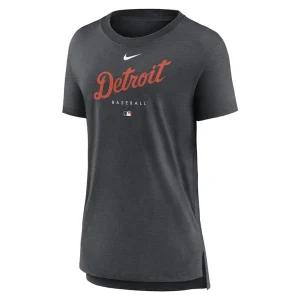 Detroit tigers nike womens authentic collection early work tri blend t shirt Heather charcoal S
