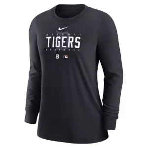 Detroit tigers nike womens authentic collection legend performance long sleeve t shirt Navy S