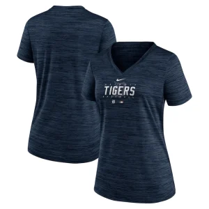 Detroit tigers nike womens authentic collection velocity practice performance v neck t shirt Navy