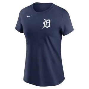 Detroit tigers nike womens fuse wordmark t shirt Navy S