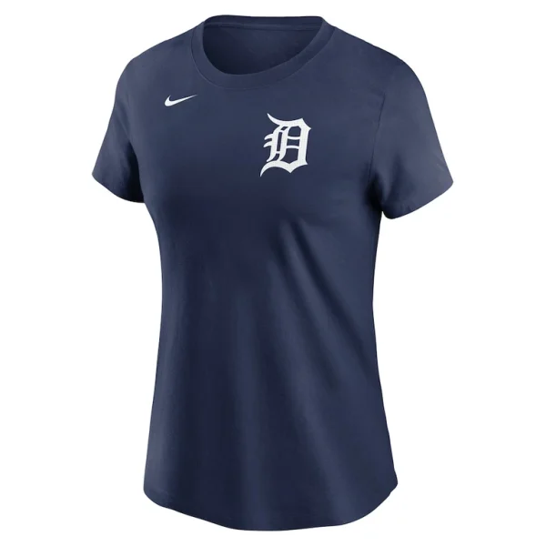 Detroit tigers nike womens fuse wordmark t shirt Navy S