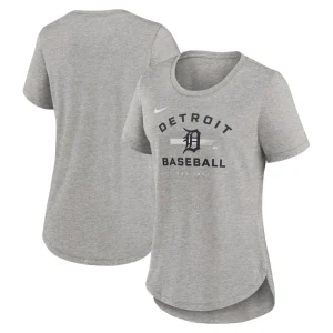Detroit tigers nike womens hot prospect tri blend t shirt Heather gray