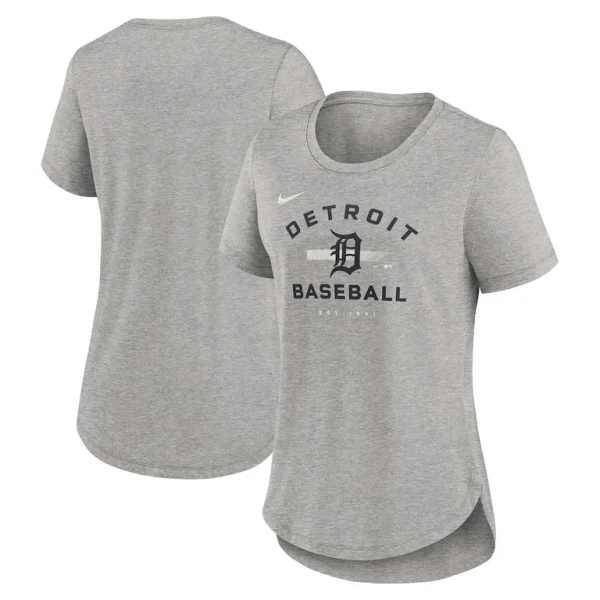 Detroit tigers nike womens hot prospect tri blend t shirt Heather gray