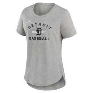 Detroit tigers nike womens hot prospect tri blend t shirt Heather gray S