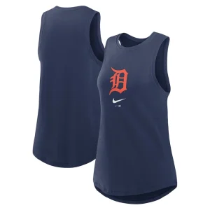Detroit tigers nike womens legacy icon high neck performance tank top Navy