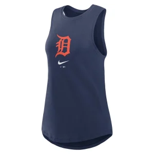 Detroit tigers nike womens legacy icon high neck performance tank top Navy S