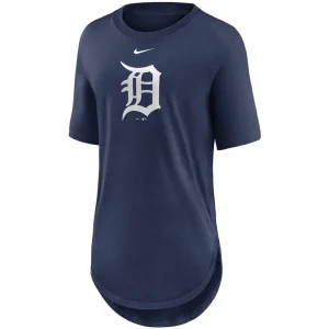 Detroit tigers nike womens mascot outline weekend tri blend t shirt Navy S