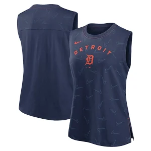 Detroit tigers nike womens muscle play tank top Navy