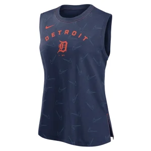 Detroit tigers nike womens muscle play tank top Navy S