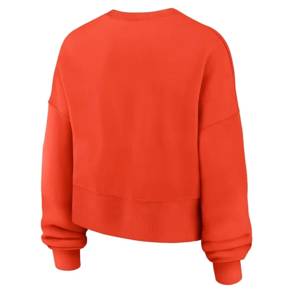 Detroit tigers nike womens oversized high hip pullover sweatshirt Orange M