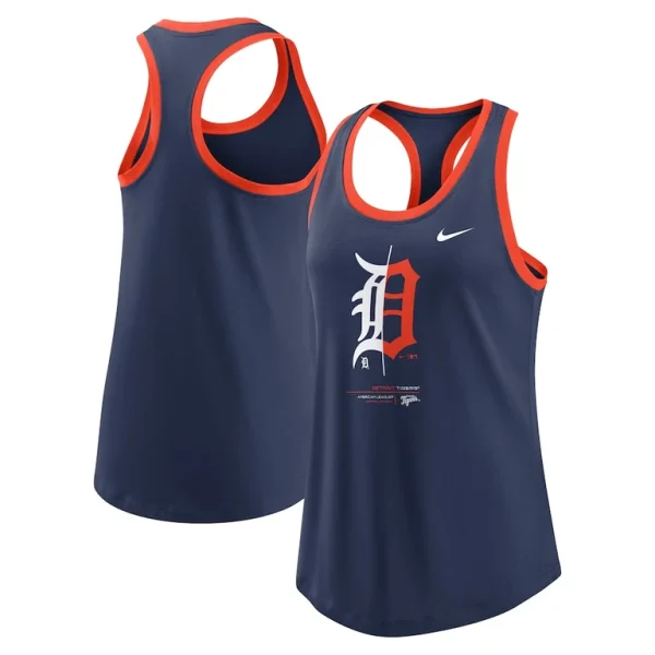 Detroit tigers nike womens tech tri blend tank top Navy