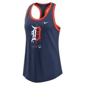 Detroit tigers nike womens tech tri blend tank top Navy S