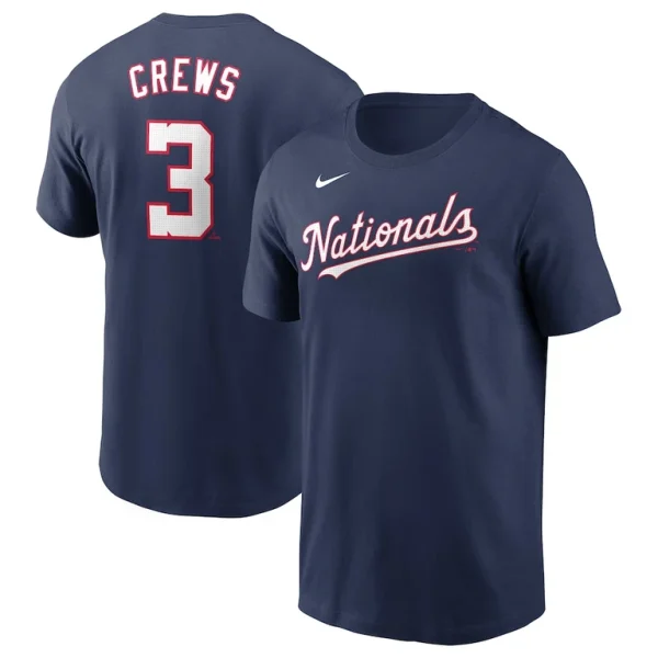 Dylan crews washington nationals nike fuse name number t shirt Navy