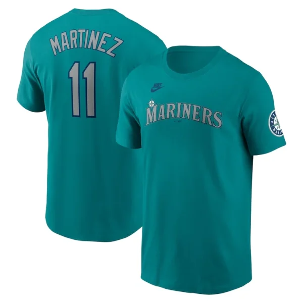 Edgar martinez seattle mariners nike cooperstown collection name number t shirt Aqua