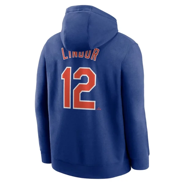 Francisco lindor new york mets nike player name number club pullover hoodie Royal L