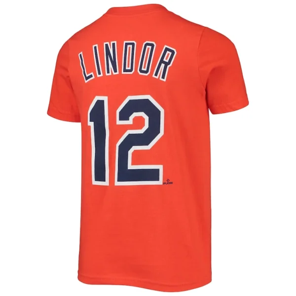 Francisco lindor new york mets nike youth player name number t shirt Orange Yth L