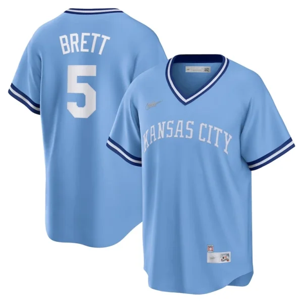 George brett kansas city royals nike road cooperstown collection player jersey Light blue