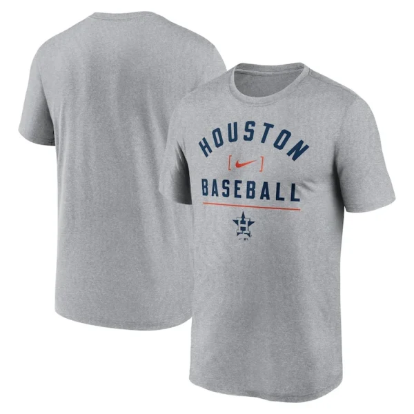 Houston astros nike arch baseball stack performance t shirt Heather charcoal