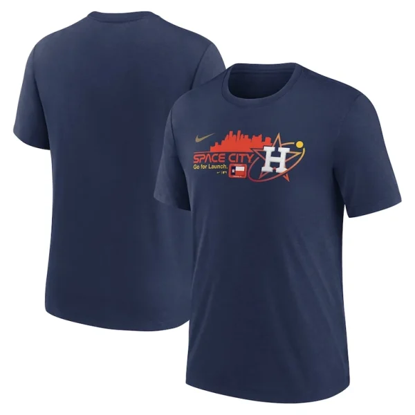 Houston astros nike city connect tri blend t shirt Navy