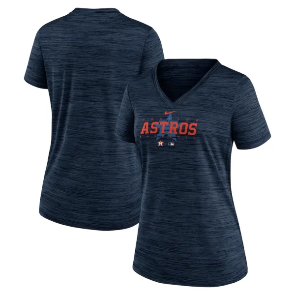 Houston astros nike womens authentic collection velocity practice performance v neck t shirt Navy