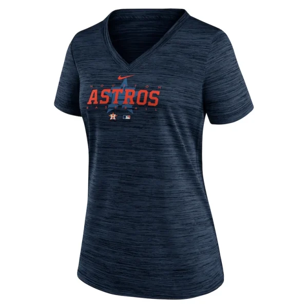 Houston astros nike womens authentic collection velocity practice performance v neck t shirt Navy S