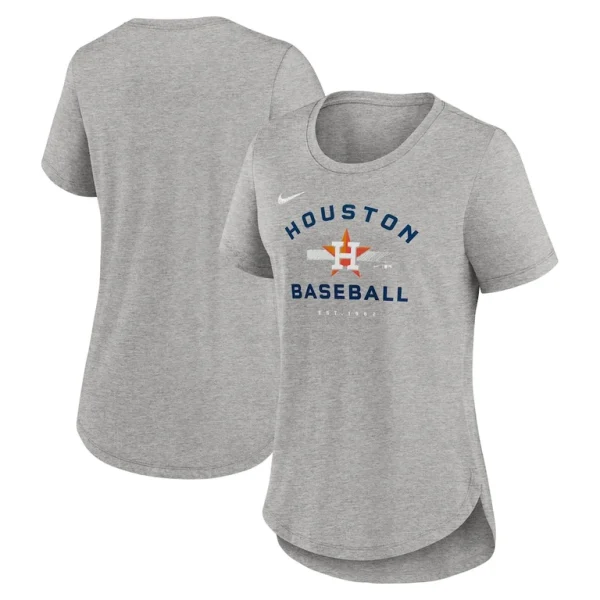 Houston astros nike womens hot prospect tri blend t shirt Heather gray