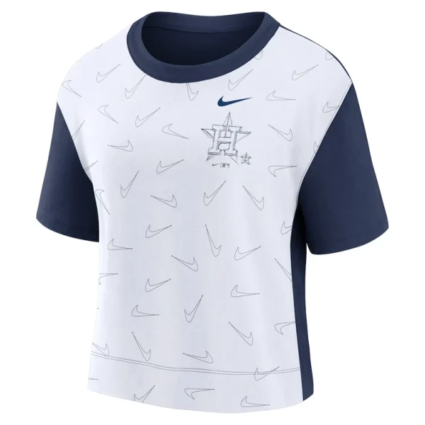 Houston astros nike womens line up high hip fashion t shirt Navywhite S