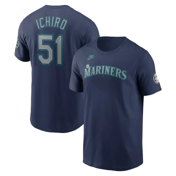 Ichiro suzuki seattle mariners nike 2025 national baseball hall of fame name number t shirt Navy