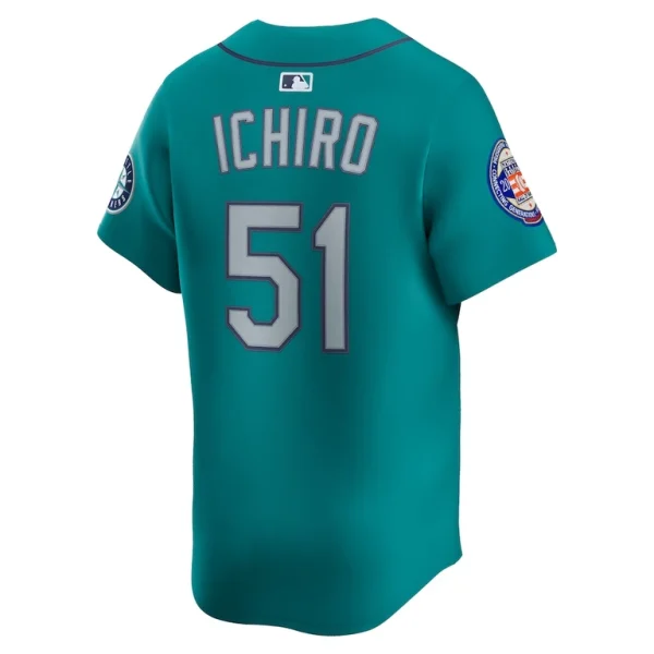 Ichiro suzuki seattle mariners nike 2025 national baseball hall of fame nike alternate limited player jersey Aqua L