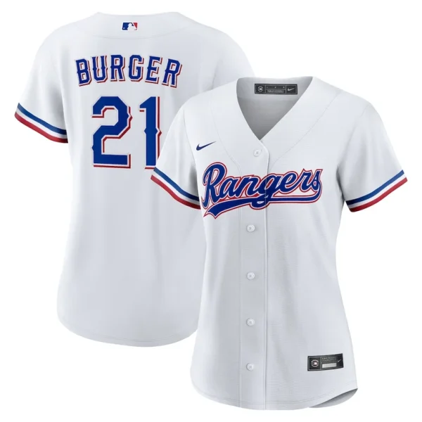Jake burger texas rangers nike womens home replica jersey White