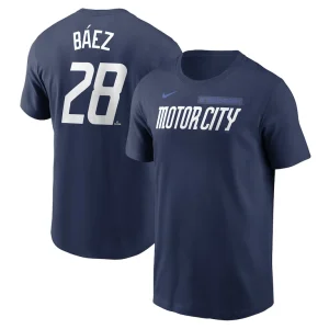Javier baez detroit tigers nike 2024 city connect fuse name number t shirt Navy