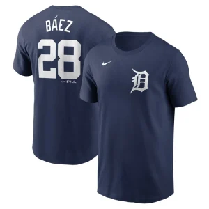 Javier baez detroit tigers nike fuse name number t shirt Navy