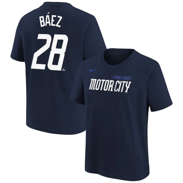 Javier baez detroit tigers nike youth 2024 city connect name number t shirt Navy